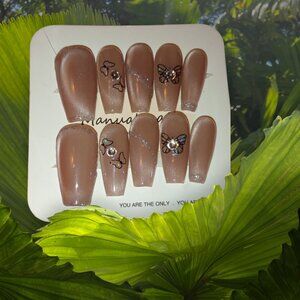 Cat Eye Butterfly Press On Nails